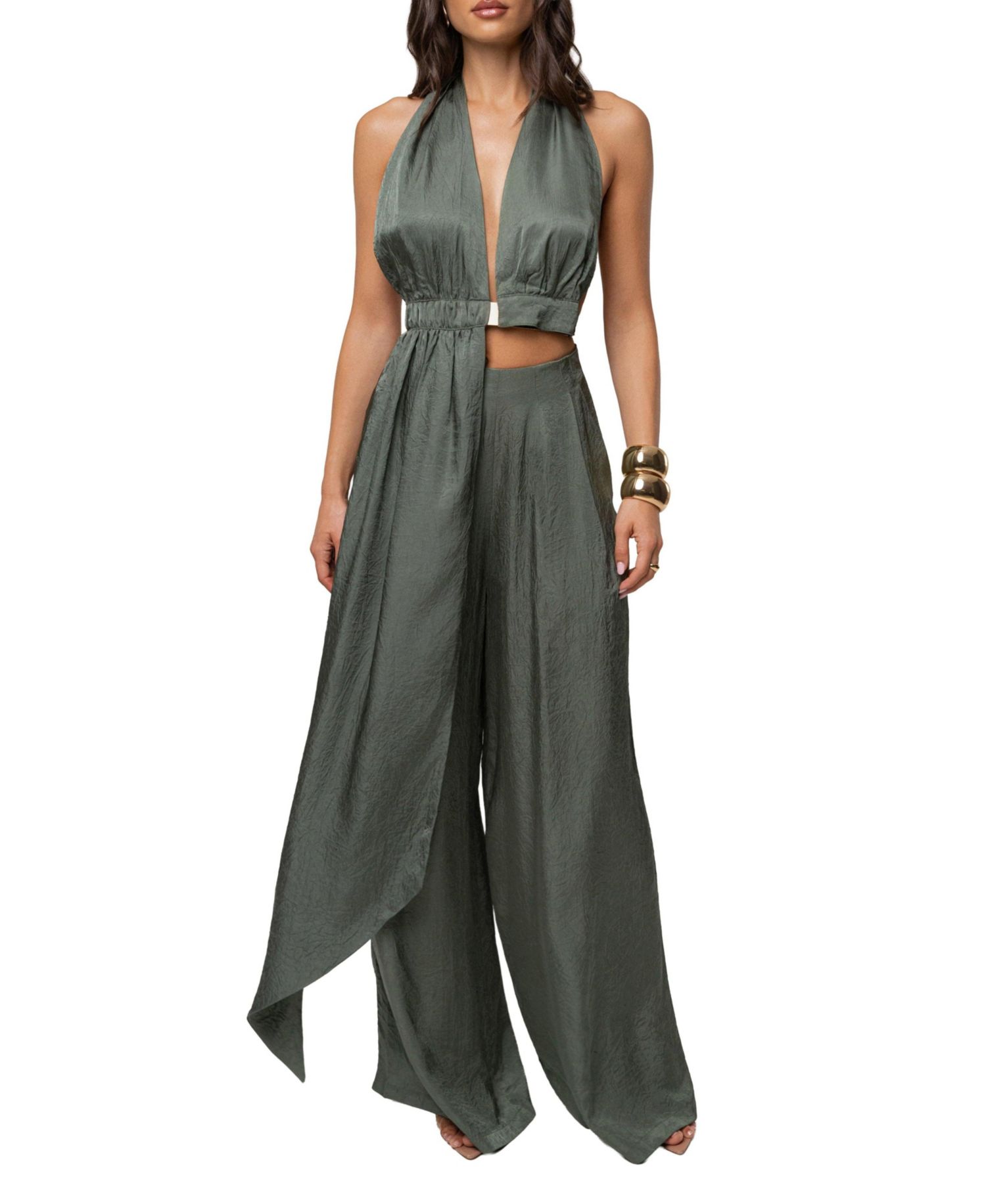 Women's Sundown High-Waisted Wide-Leg Acetate Pants