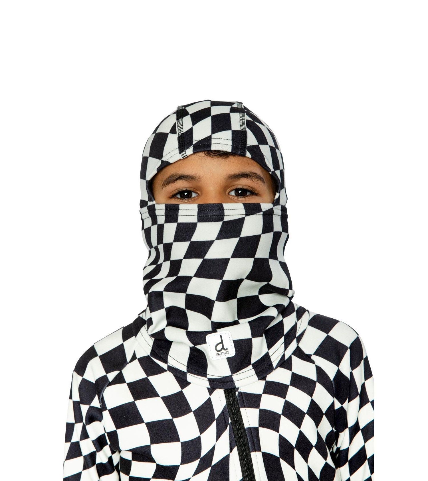 Little and Big Boy 5-14 Brushed Jersey Balaclava Checkered Print