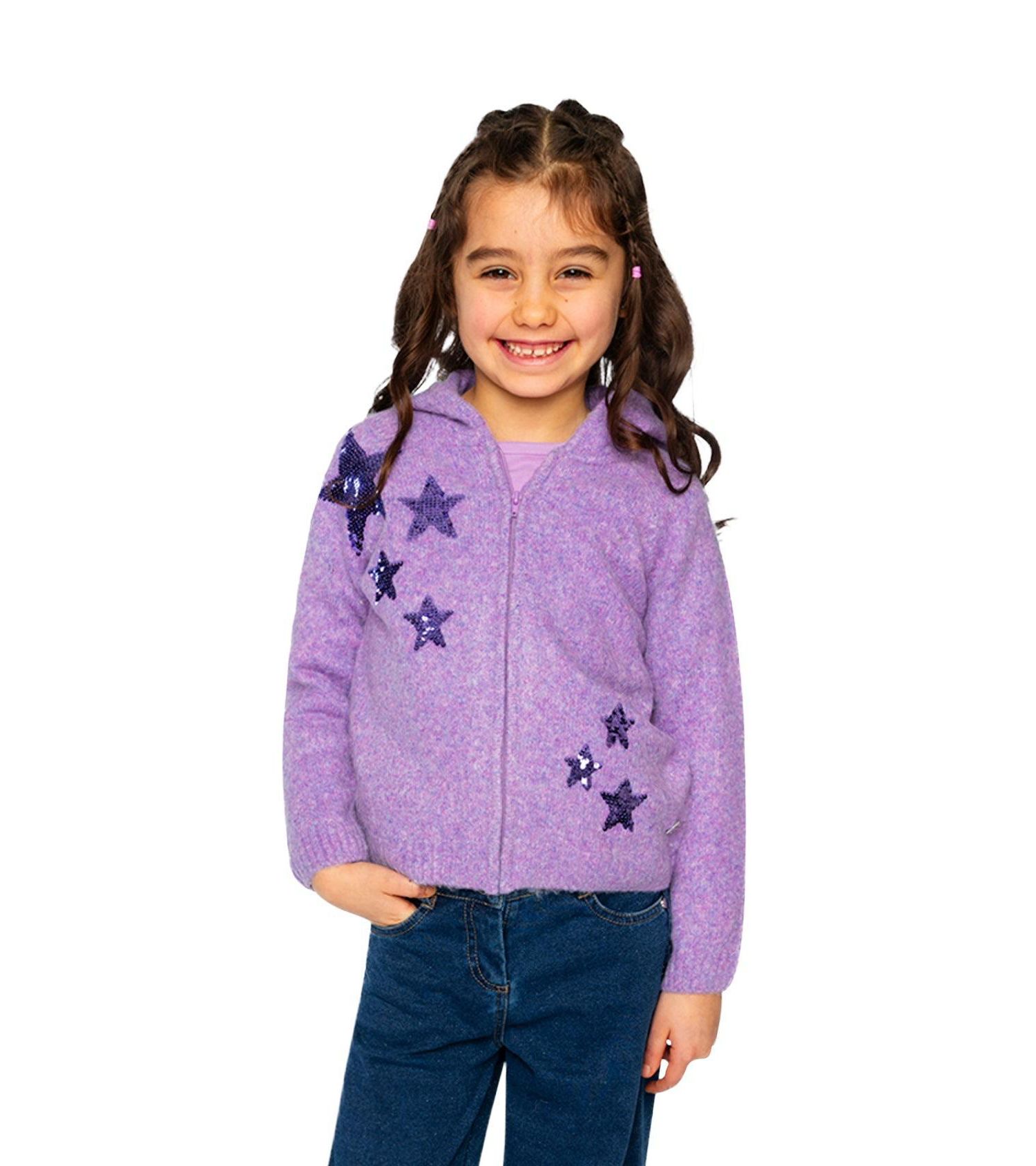 Little Girls (6-12) Hooded Knitted Cardigan