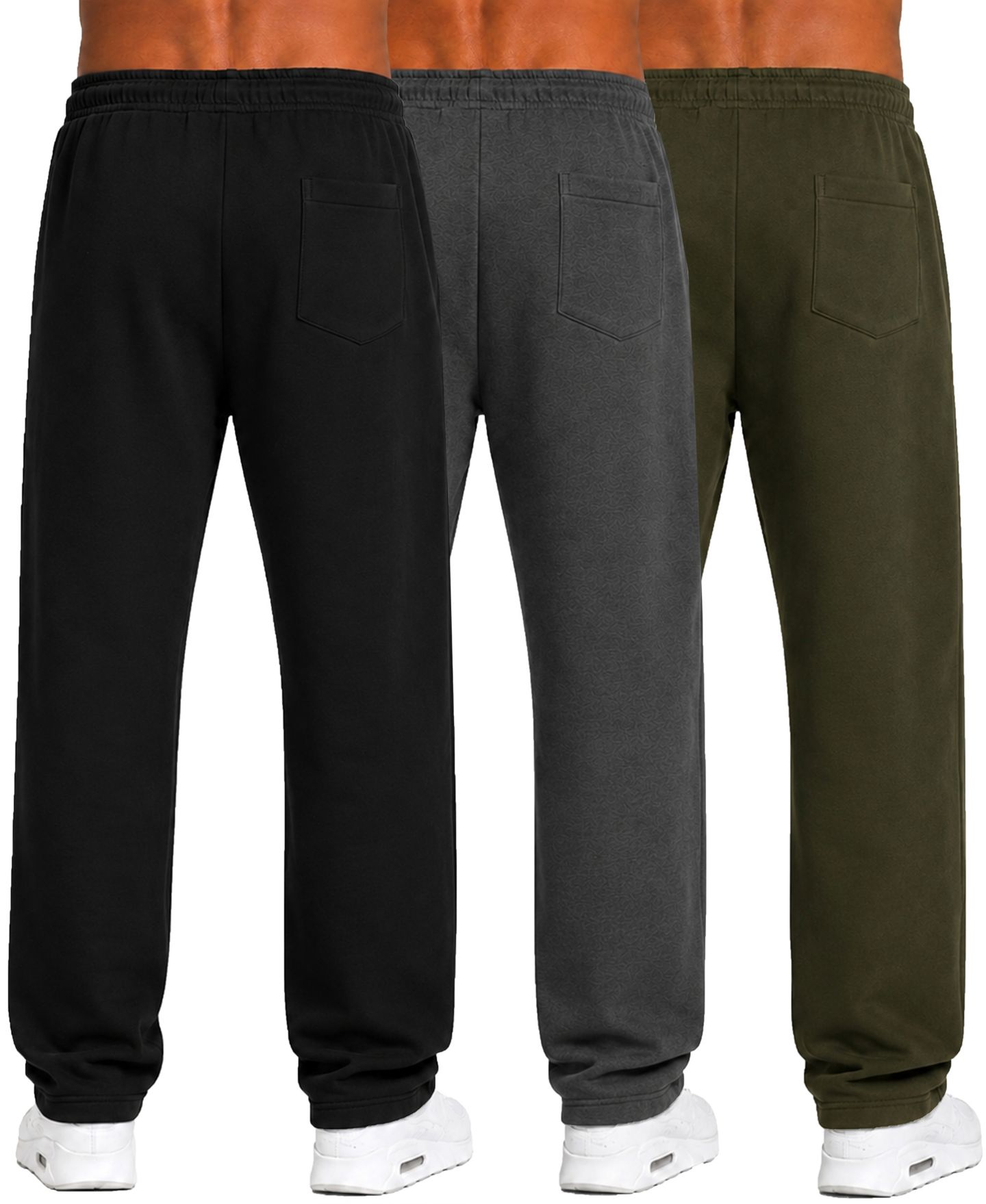 Мужские брюки Blu Rock Tech Fleece Performance Sweatpants, 3-Pack, цвет: Чёрный / Угольный — фото 3