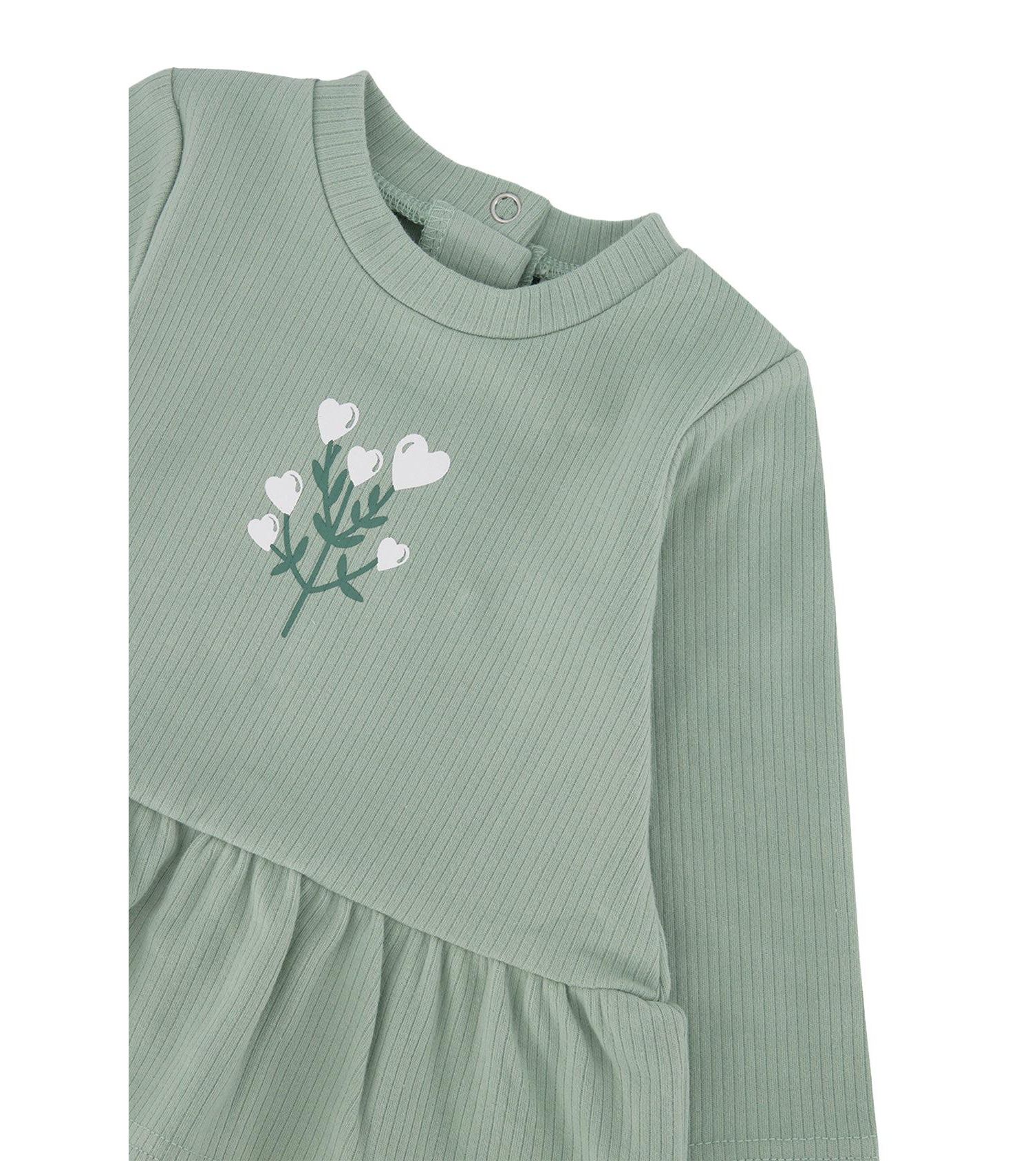 Baby Girls ( 3M to 24 M ) Organic Cotton Peplum Tunic and Legging Set Heart Print