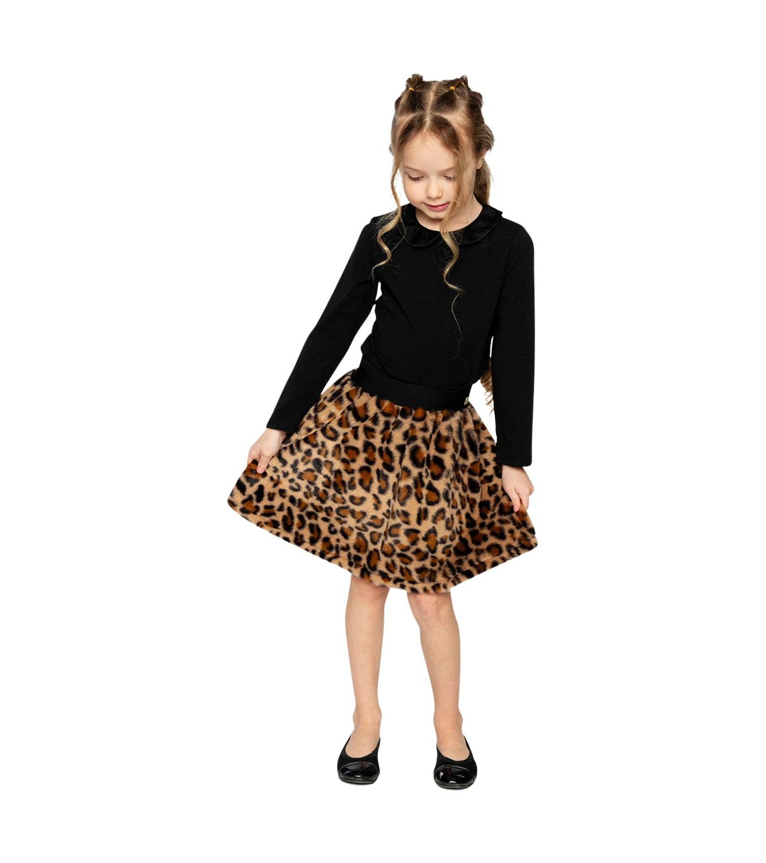 Toddler Girl( 2 to 5 ) Faux Fur Skirt Leopard Print