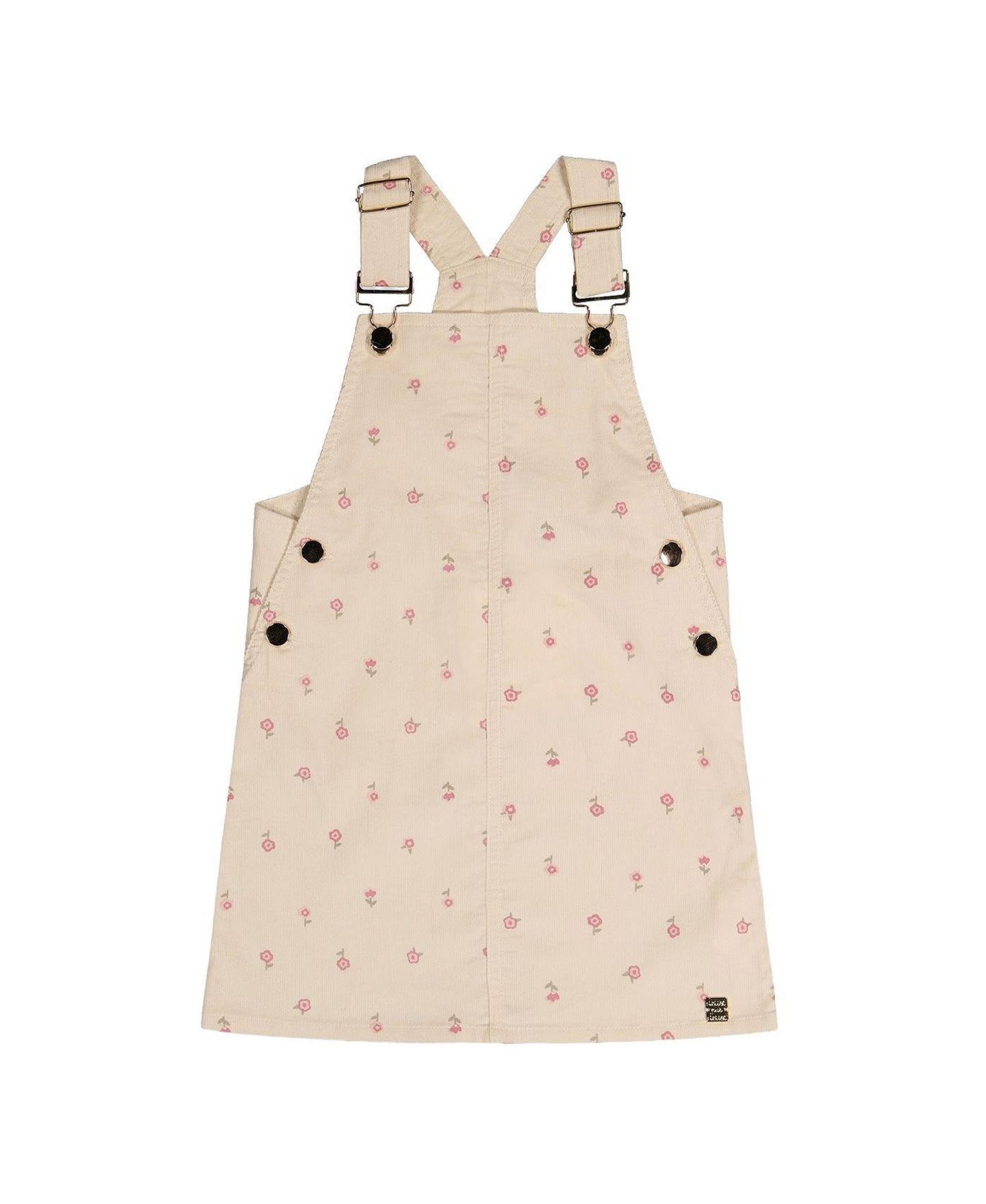Платье Deux par Deux Corduroy Overall Dress для девочек, цвет: Бежевый с принтом — фото 1