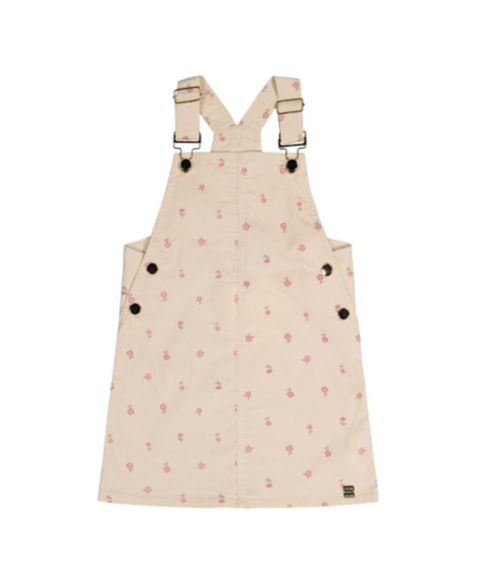 Платье Deux par Deux Corduroy Overall Dress для девочек, цвет: Бежевый с принтом