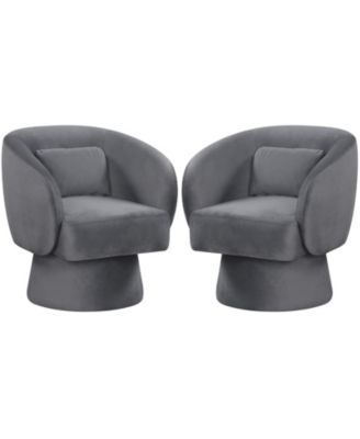 2Piece Swivel Accent Chair With Back Removable Lumbar Pillow 360 Degree Rotating Function