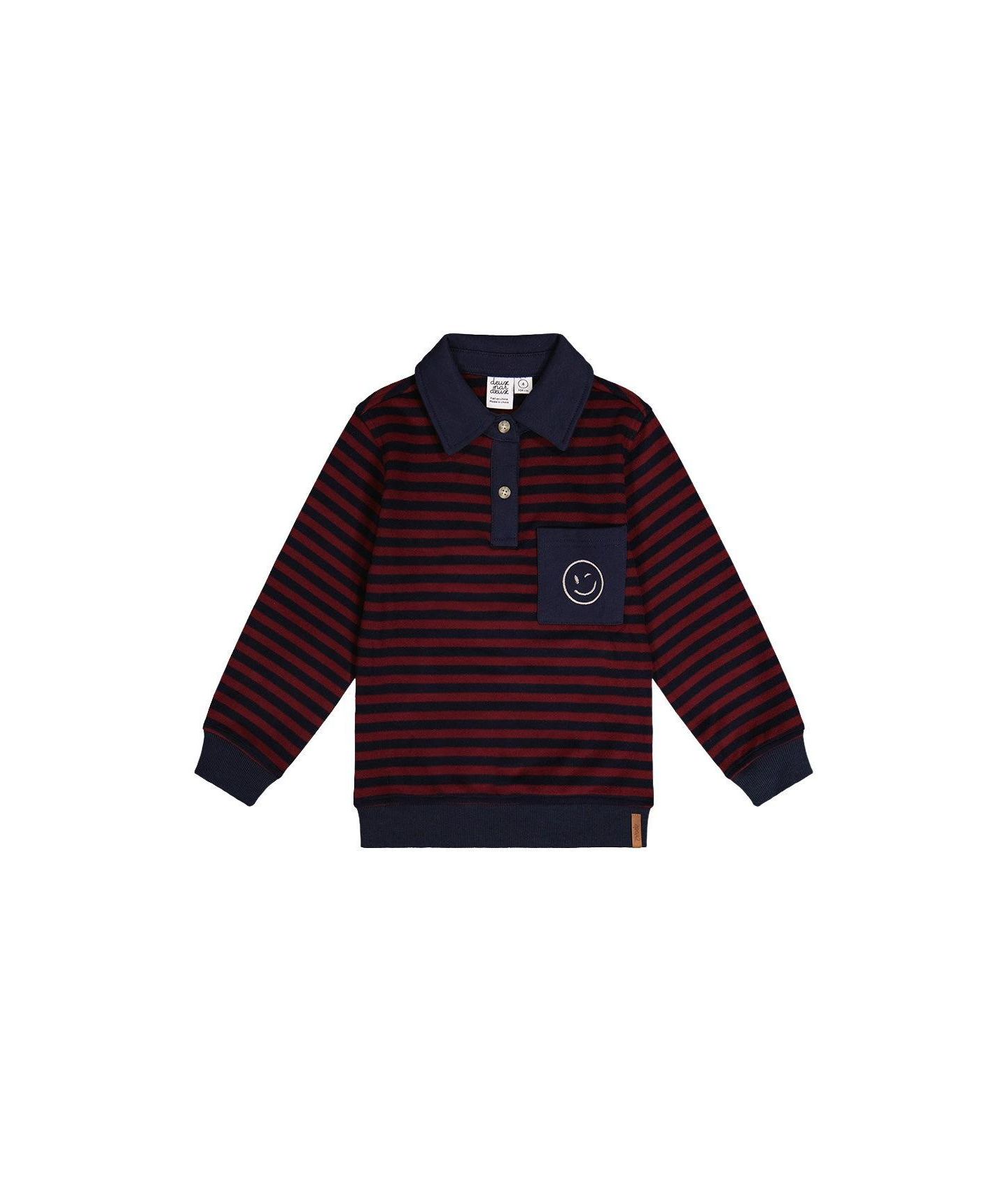 Топ Deux par Deux Brushed Jersey для мальчиков-малышей, цвет: Красный / Синий — фото 1