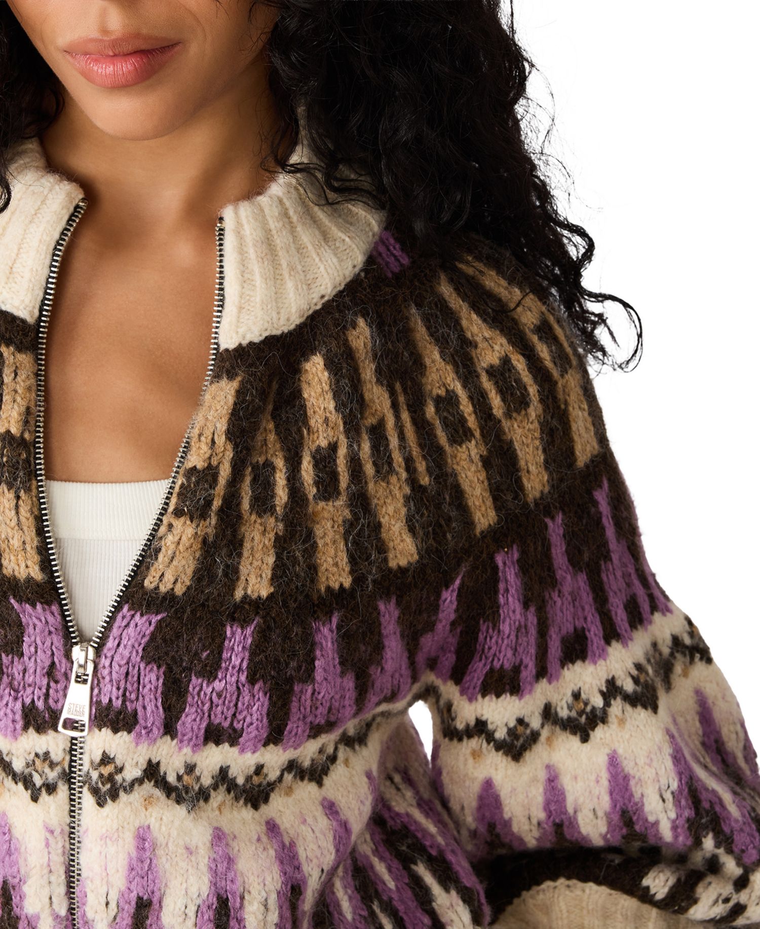 Women's Adley Fair Isle Crop Full-Zip Sweater