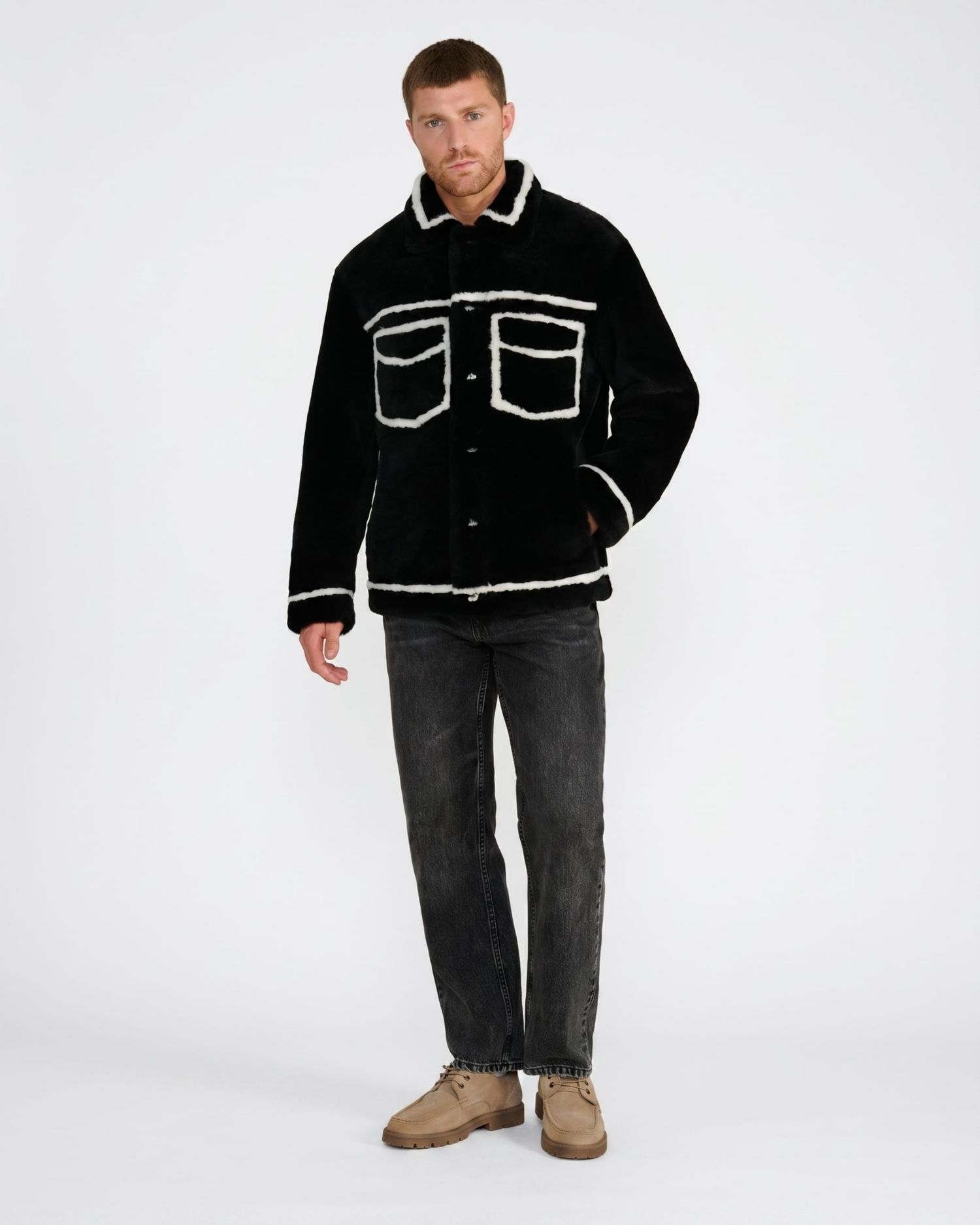 Men's Ashton Shearling Jacket, Created for Macy s