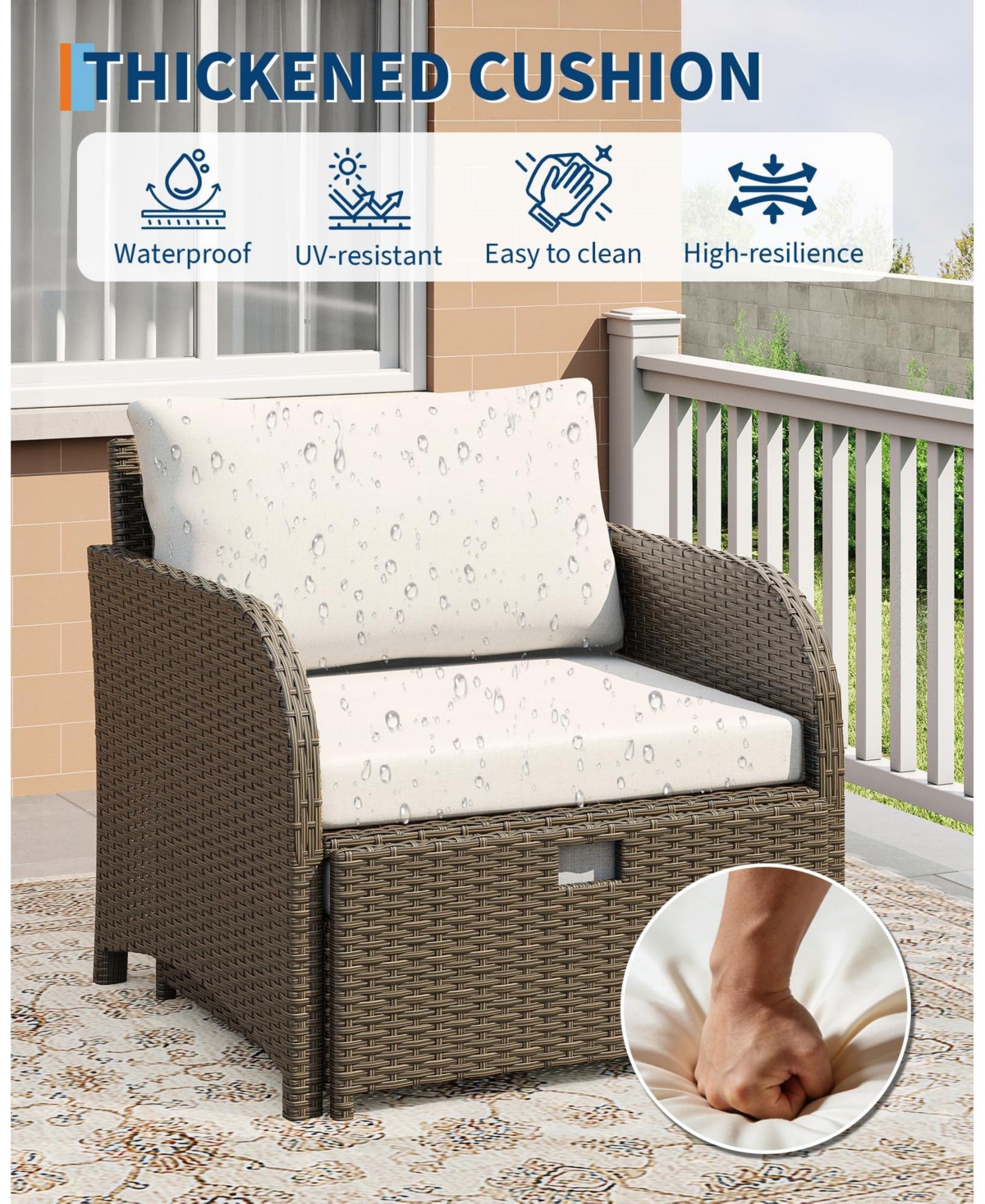 gaomon Pe Rattan Patio Furniture Set