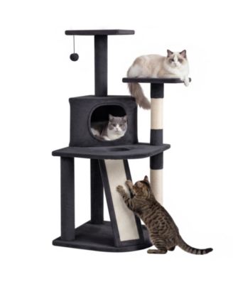 Cat Tree Multi-Level Cat Tower With Top Perches and Cozy Condo Climbing Ladder