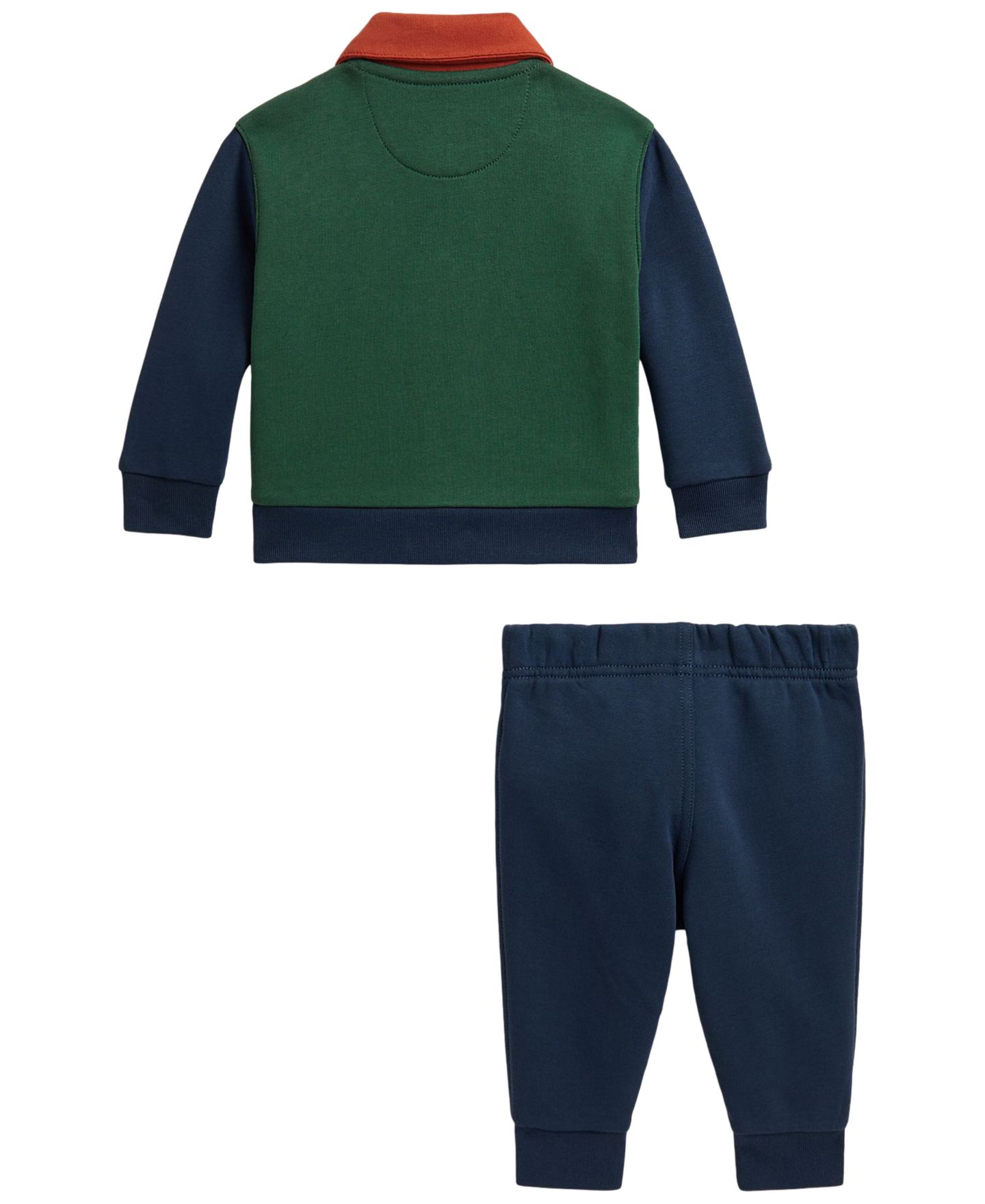 Комплект Polo Ralph Lauren Long-Sleeve Polo Sportsman Fleece Jacket and Pants, 2-Piece Set для мальчиков-малышей, цвет: Зелёный разноцветный — фото 2