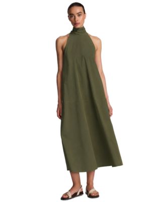 Women's Tie Back Halter Neck Midi Dress