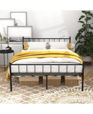 Full Size Platform Bed Frame with Headboard and Footboard, Heavy Duty Metal, Under-Bed Storage, No Box Spring Needed