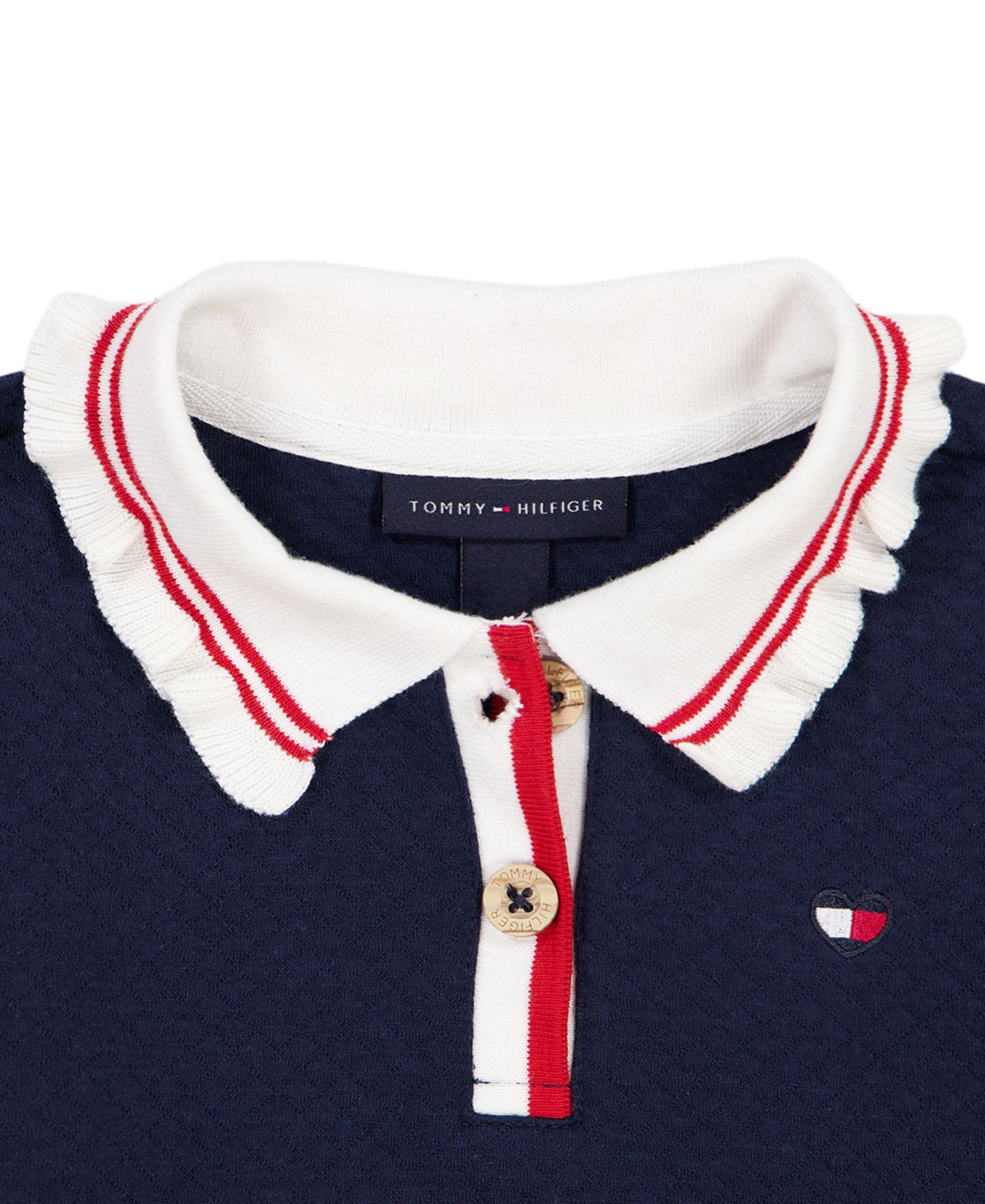 Детский комплект Tommy Hilfiger: топ с рюшами на воротнике и юбка, 2T-6X, цвет: Тёмно-синий — фото 6