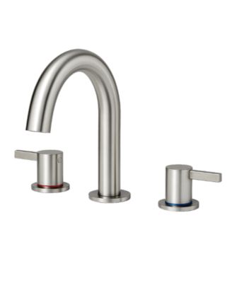 8 Inch Widespread Lavatory Faucet 2 Handle 3 Hole 360 Spout Vanity with Pop Up Drain Brushed Nickel