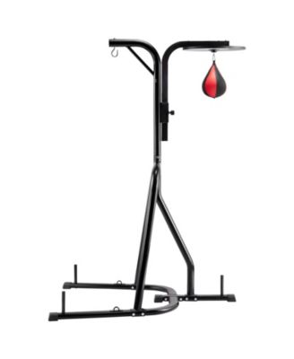 2-in-1 Adjustable Punching Bag and Speed Bag Stand, Steel, Holds 140 lbs