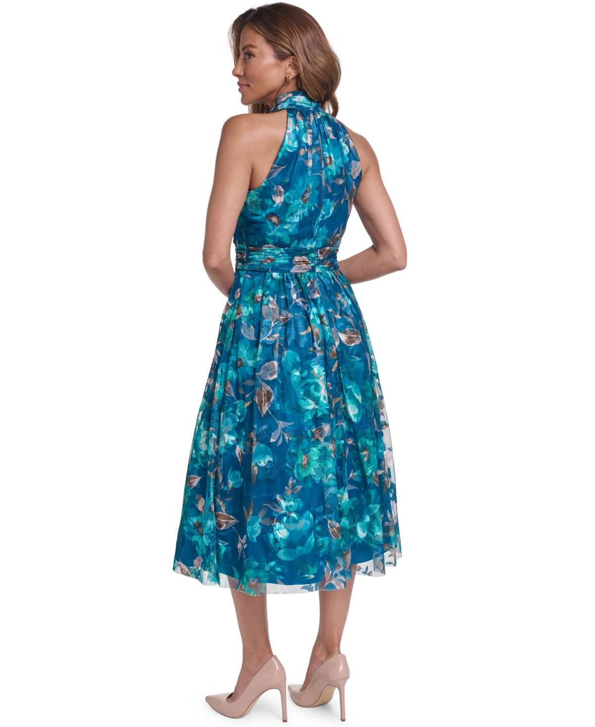 Eliza J Women's Halter Mock Neck Midi Dress