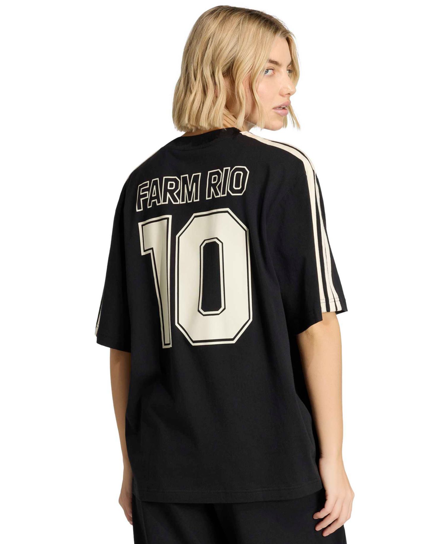 Women's Farm Gfx Tee 2 Retro Graphic-Print 3-Stripes Crewneck T-Shirt