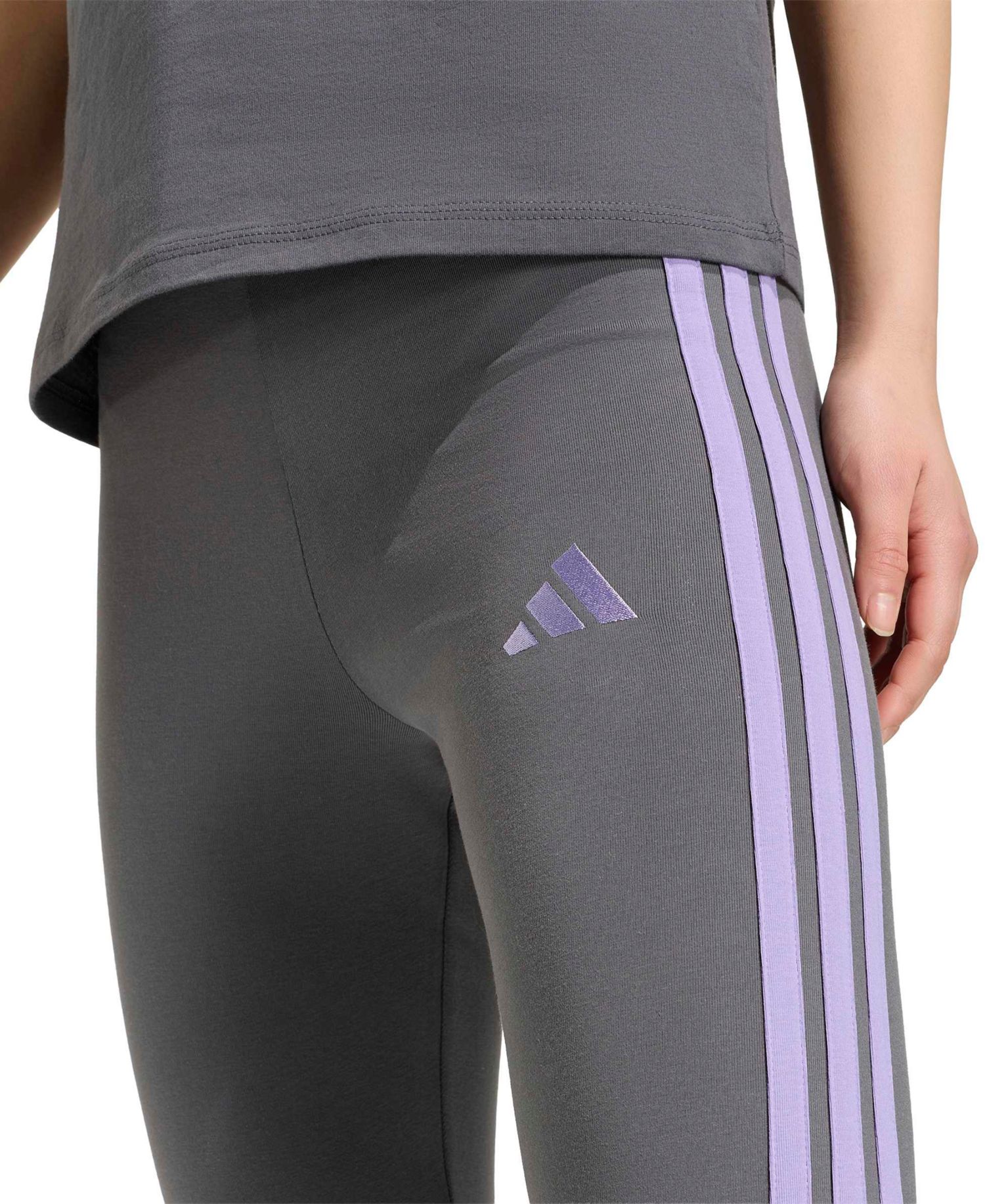 Plus Size Essentials 3-Stripes Cotton Leggings
