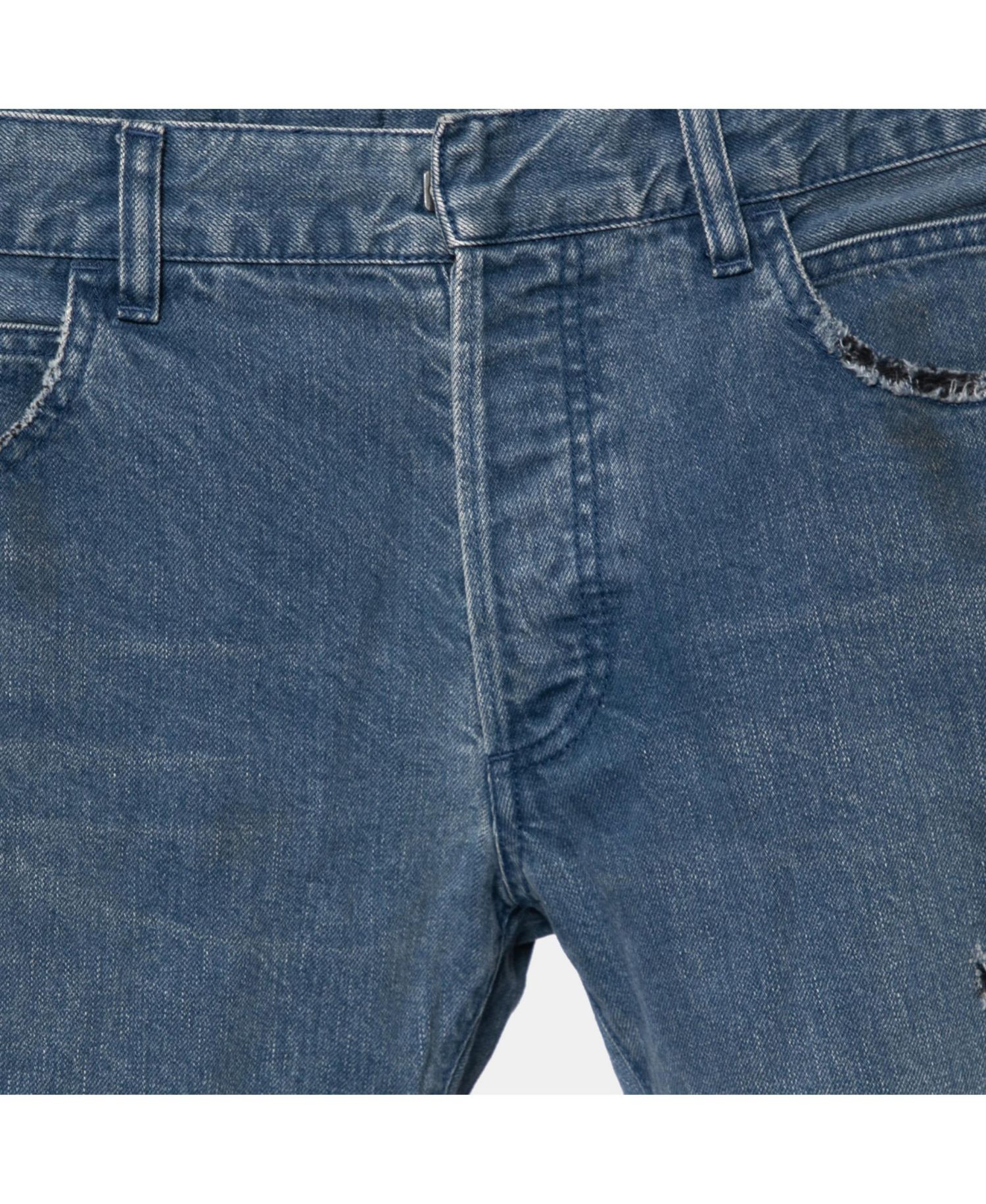 Men's Distressed Denim Frayed Edged Shorts