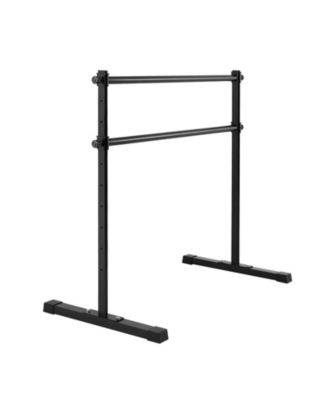 Freestanding Double Ballet Barre, 4 Ft Portable Dance Stretch Bar, 10-Level Adjustable