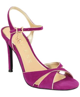 Women's Chaylen Suede Ankle Charms Stiletto Dress Sandals
