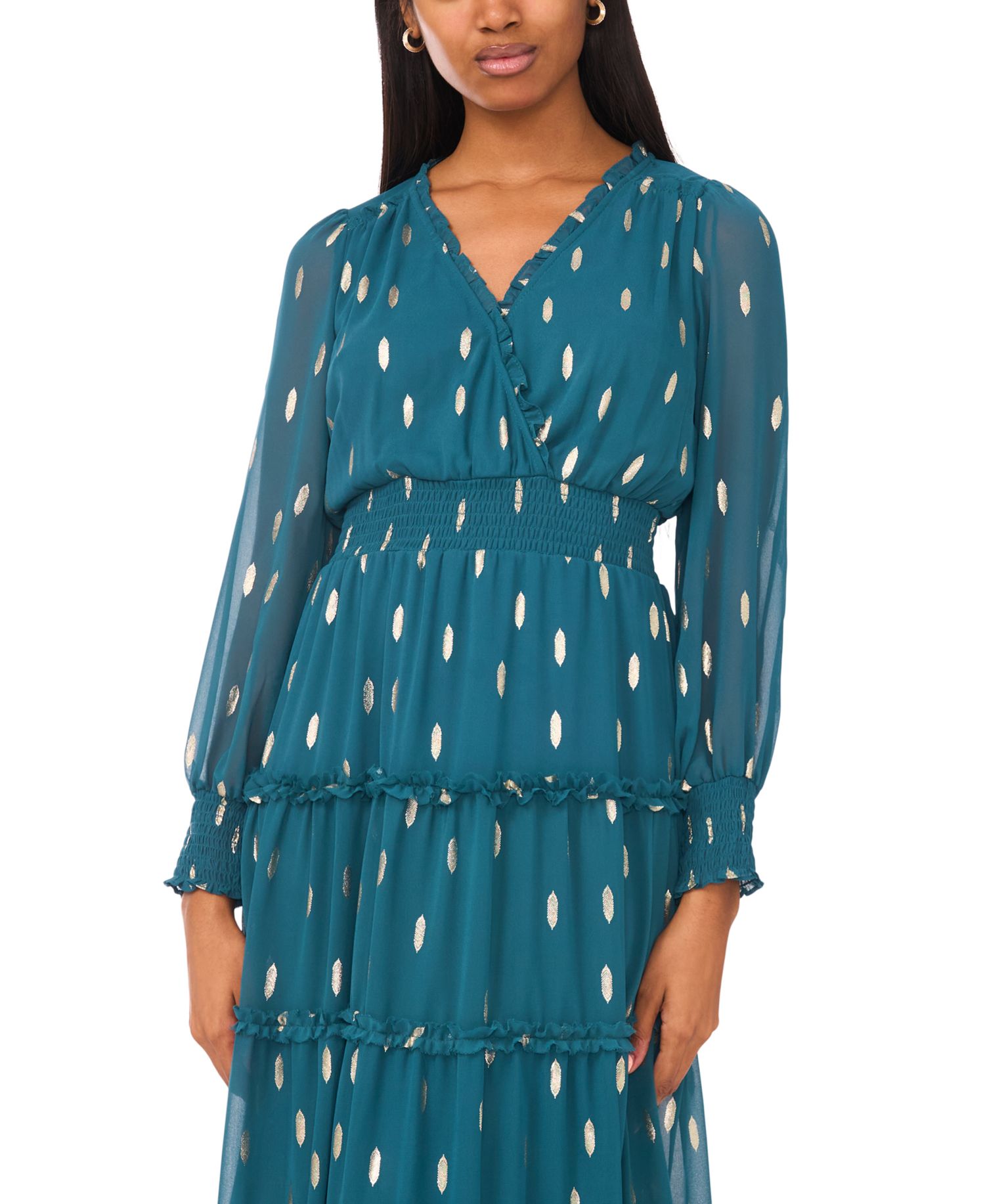 Petite Chiffon Long Sleeves Dress