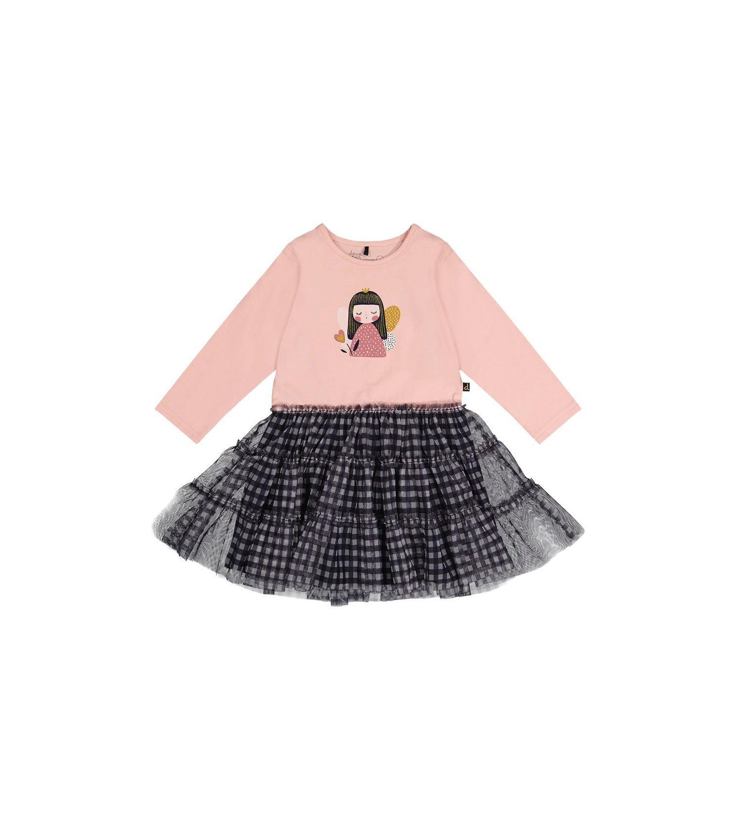 Little and Big Girl 6-8 Bi-Material Dress