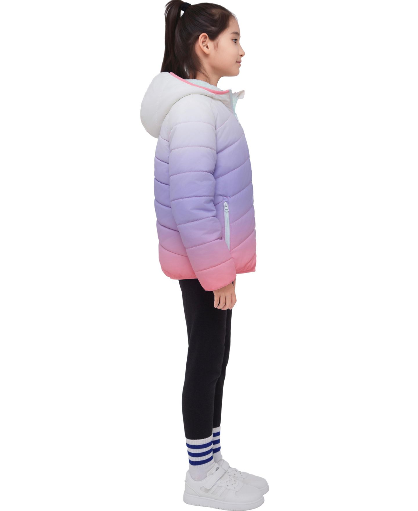 Куртка Rokka&Rolla Reversible Fleece для девочек, цвет: Cotton Candy Ombre — фото 3