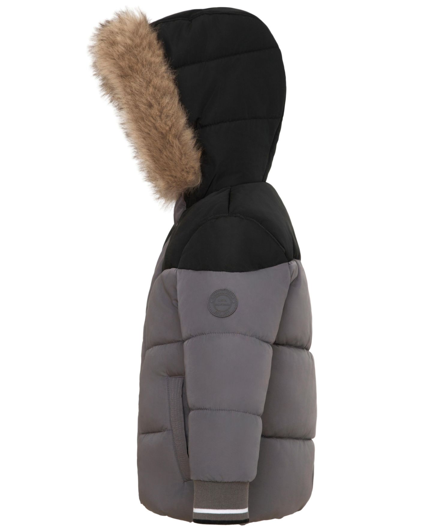 Куртка Rokka&Rolla Fleece Lined Puffer Jacket Coat для мальчиков-малышей, цвет: Серый — фото 3