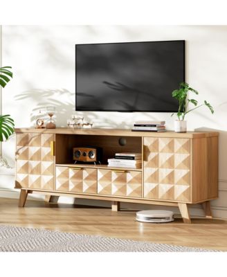 63" TV Stand for TVs Up to 65", Modern Entertainment Center with Storage Cabinets, 2 Drawers, Adjustable Shelves and Cable Management