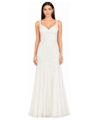 Women's Beaded Bridal Gown with Godets