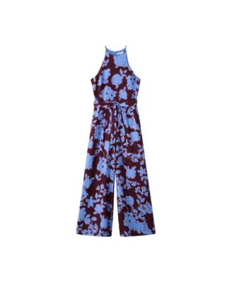 Women's Floral-Print Wide-Leg Belted Jumpsuit