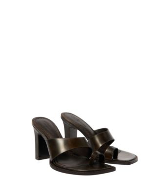 Women's Leather Block-Heel Sandals