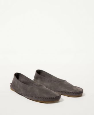 Women's Stitching Detail Split Leather Shoes