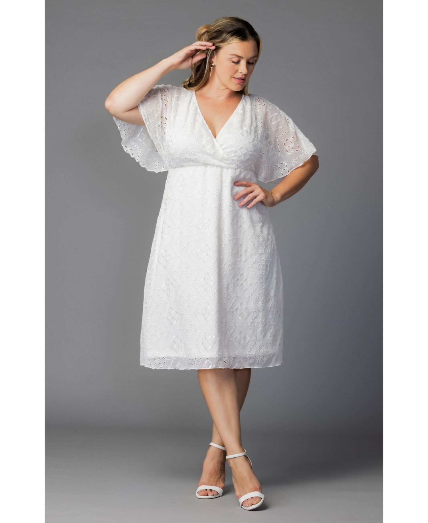 Plus Size Heavenly A-Line Midi Lace Dress