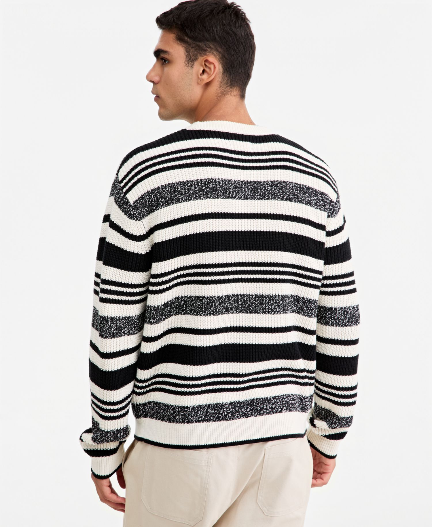 Men's Striped Relaxed-Fit Crewneck Sweater