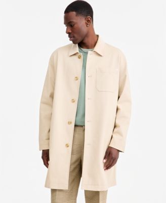 Men's Relaxed-Fit Cotton-Twill Overcoat