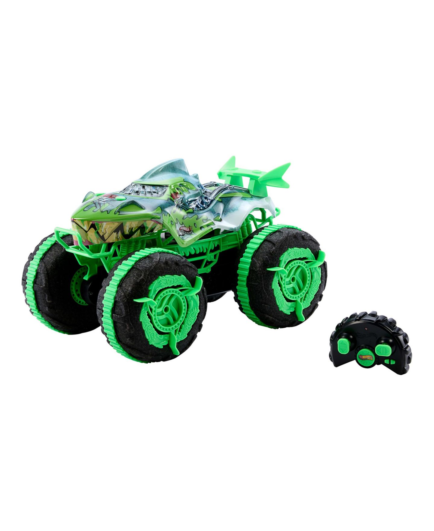 Детская игрушка Hot Wheels 1:15 Scale Monster Trucks Great Bite All-Terrain Amphibious Remote Control Car — фото 1