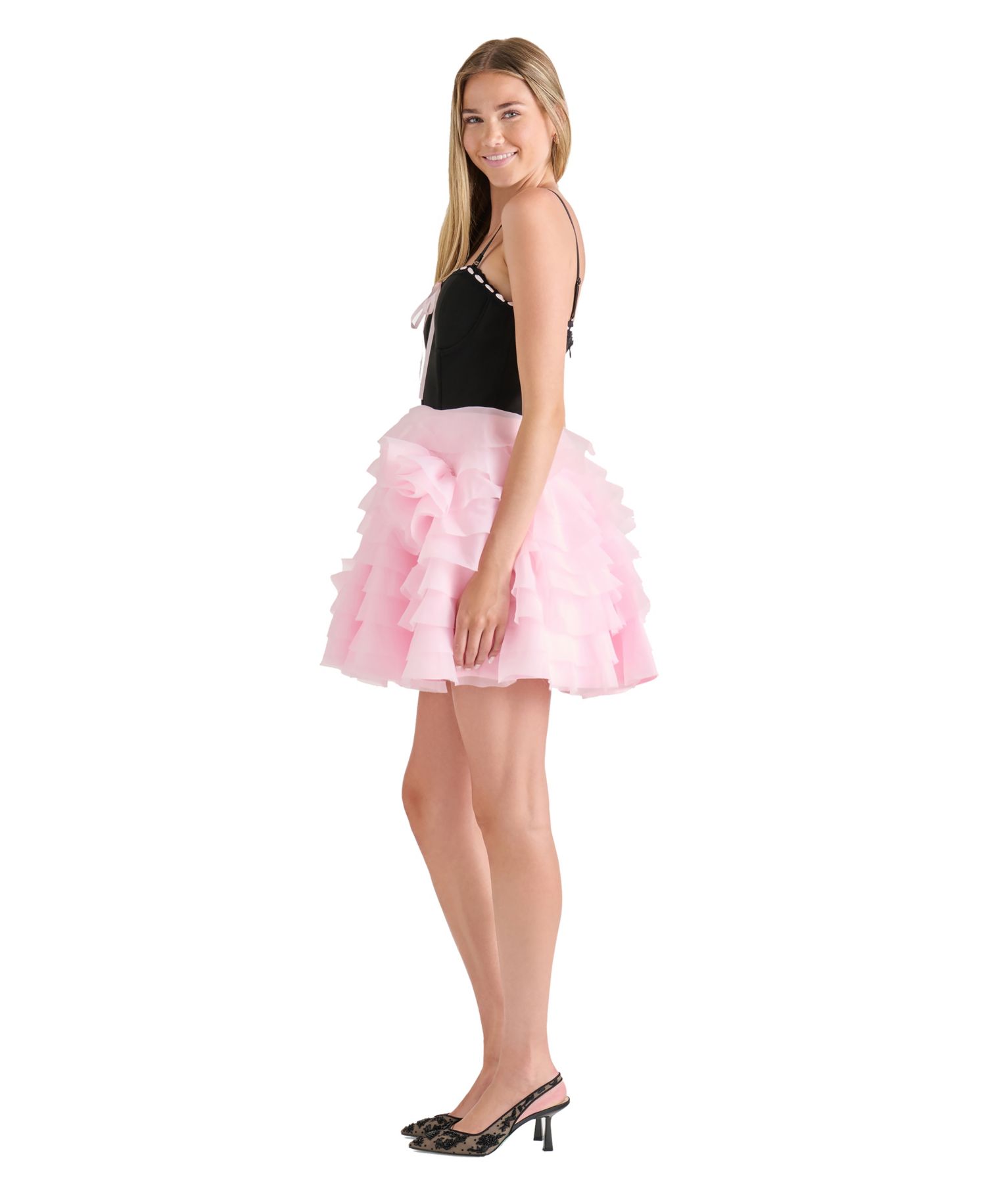 Juniors' Sweetheart Tiered Mini Dress