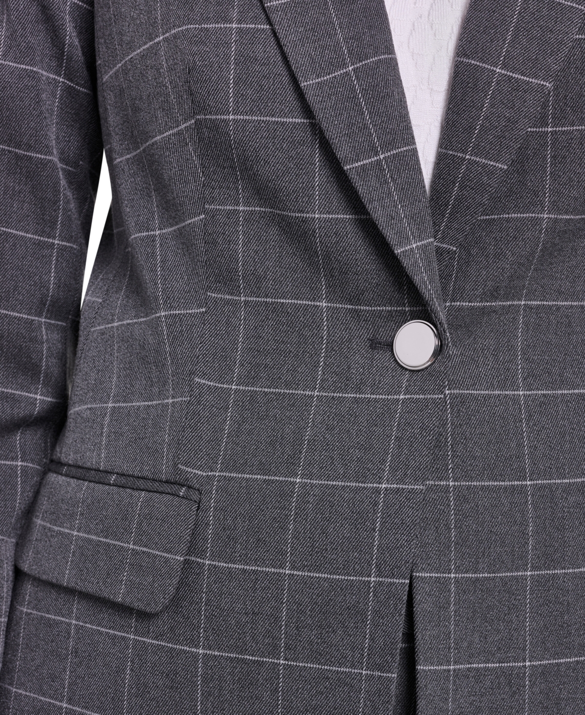 Calvin Klein Women's One-Button Notch Lapel with Front Pockets Jacket