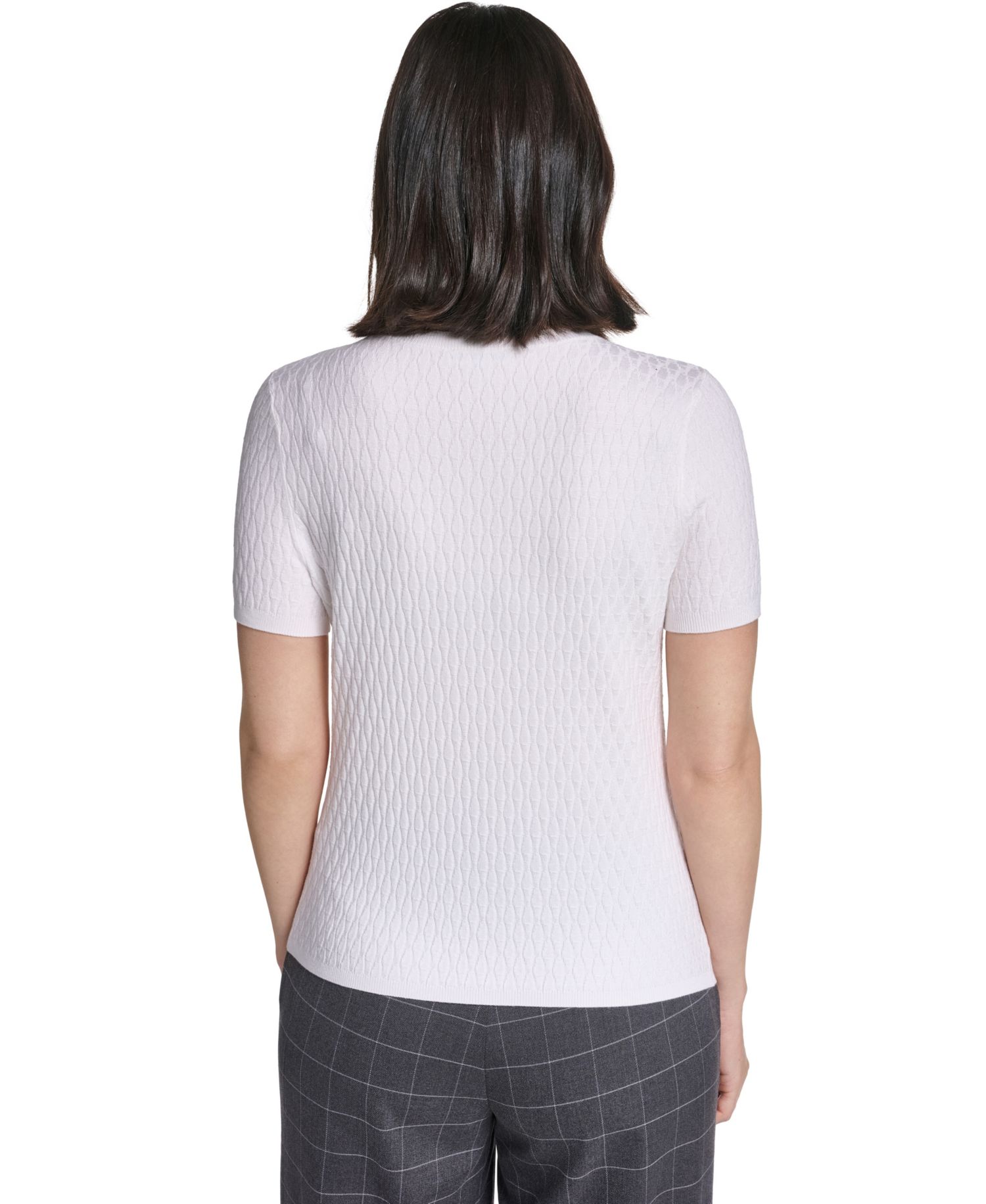 Women's Textured Short-Sleeve Crewneck Top