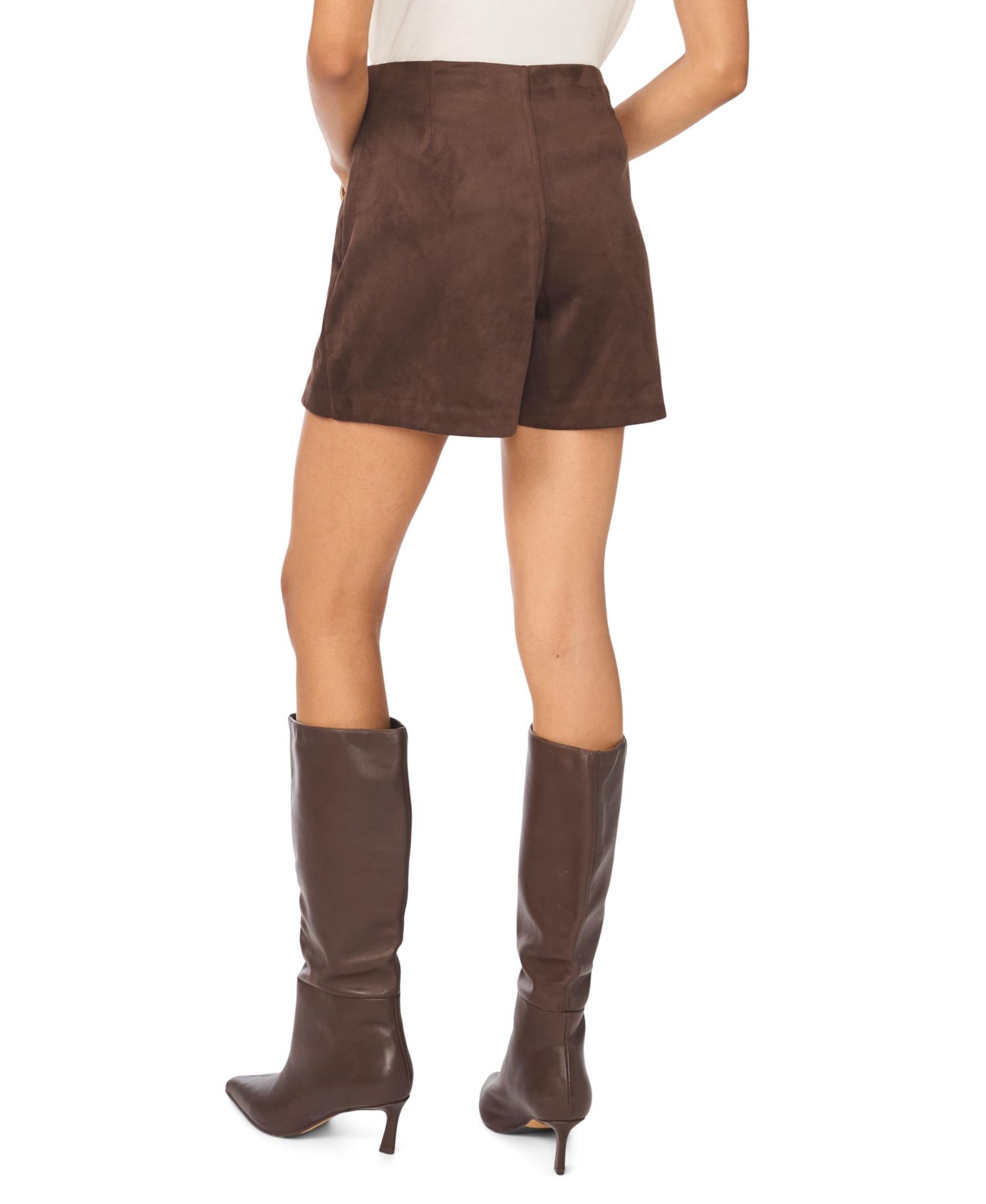 Women's Faux-Suede Mini Side-Zip Skort