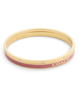 Faux-Stone Signature Logo Enamel Stone Duo Bangle Bracelet