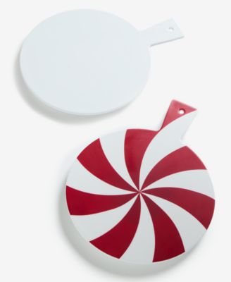 Melamine Peppermint Cheese Board, Set of 2