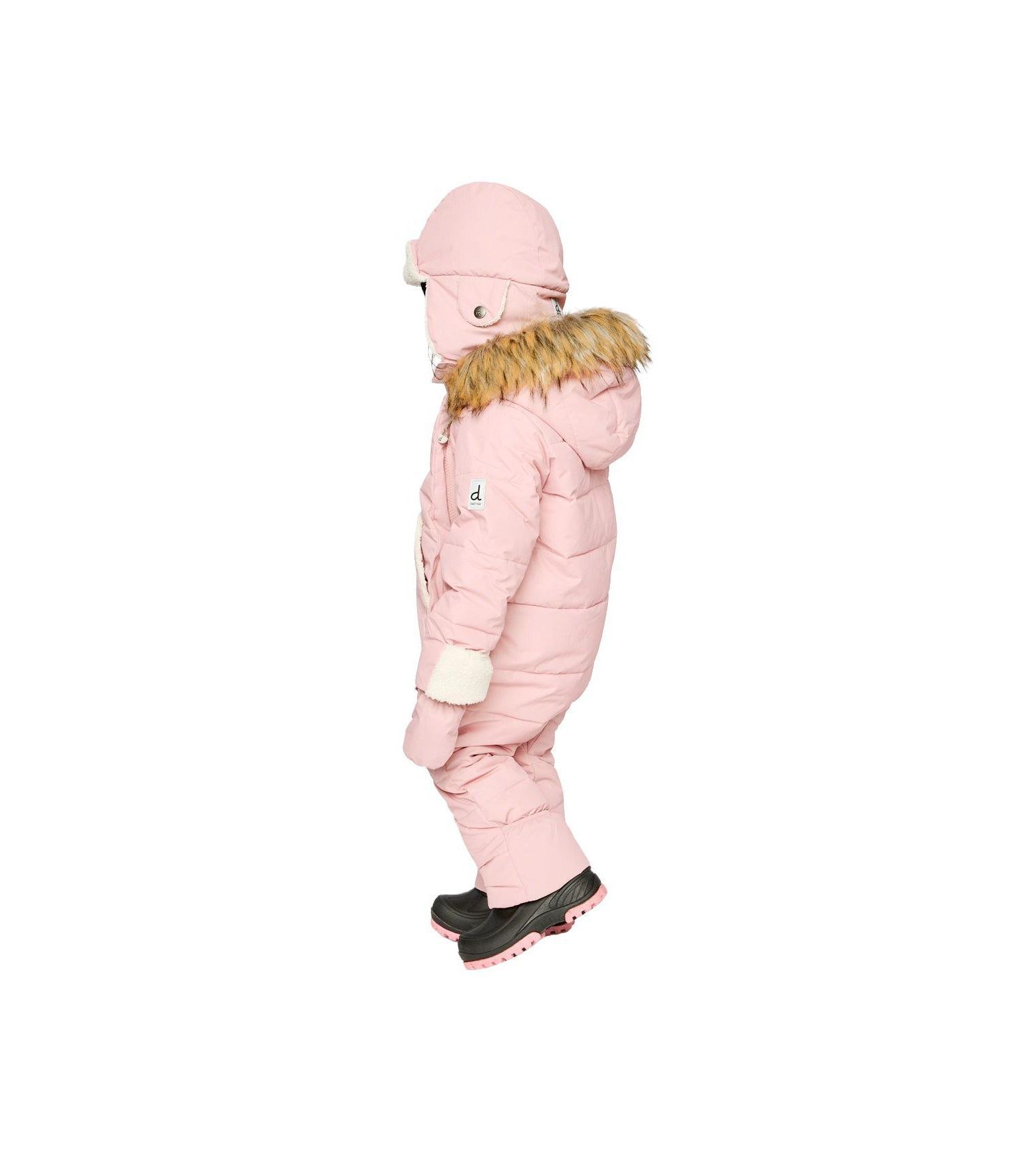 Baby Girl Snug One Piece Snowsuit Adapted for Car Seats Pale Dusty