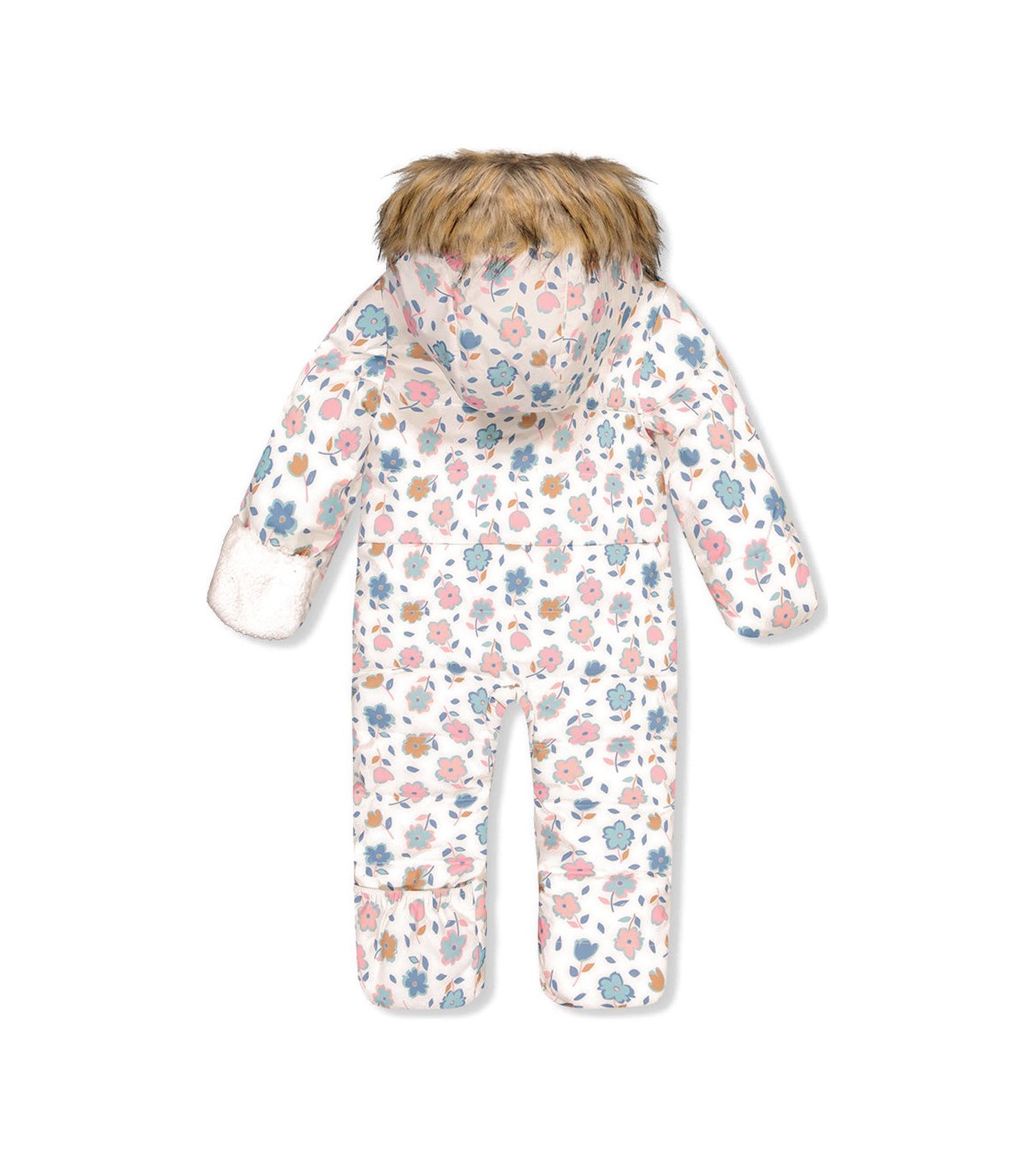 Baby Baby Girl 3M-24M Snug One Piece Snowsuit Adapted for Car Seats with Floral Print