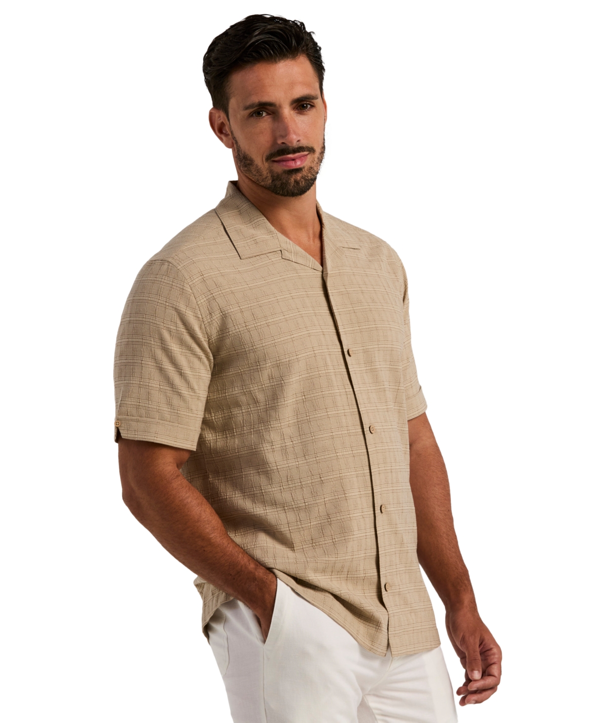 Cubavera Men's Seersucker Windowpane Shirt