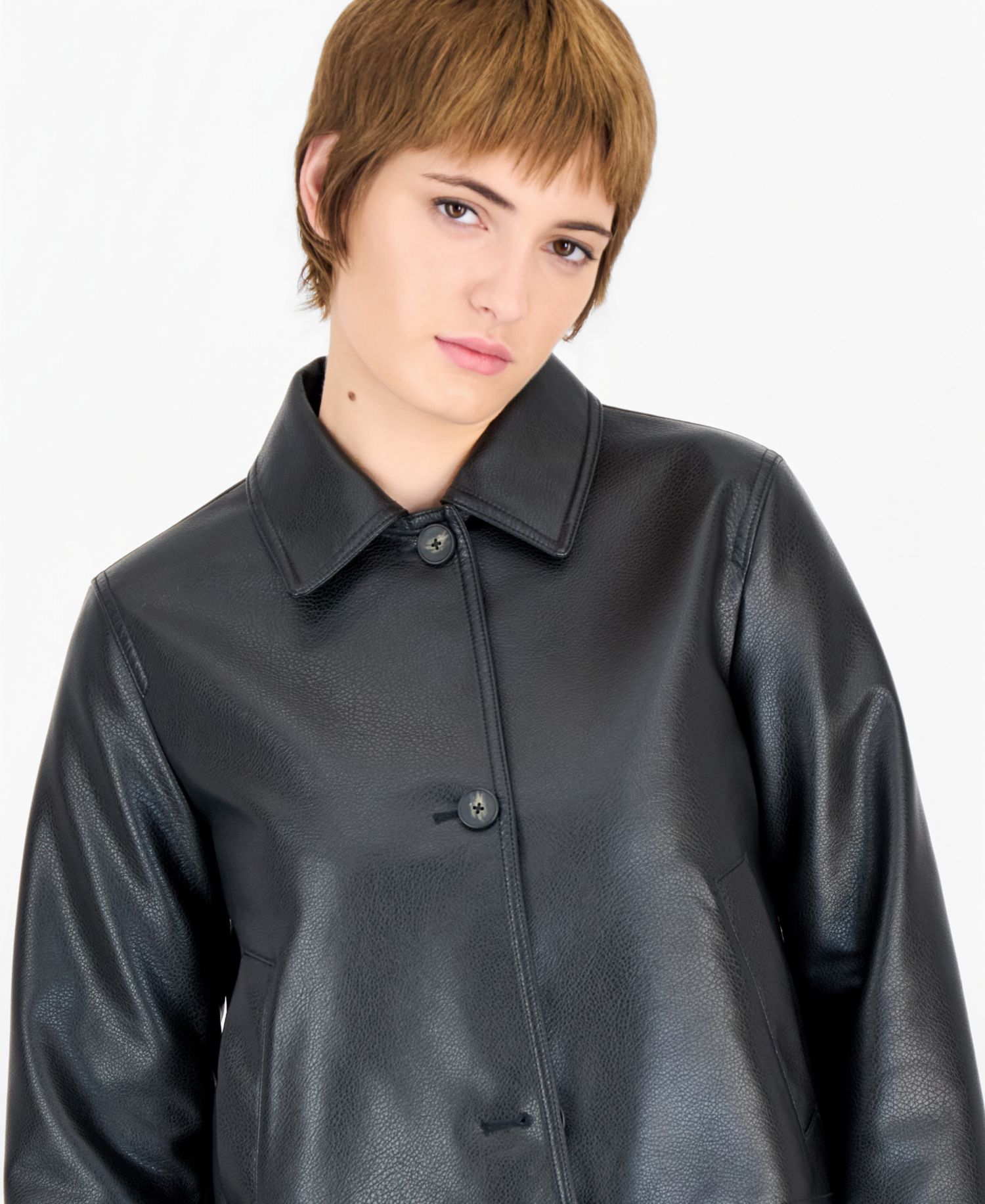 Women's Laydown Collar Cropped Snap Jacket
