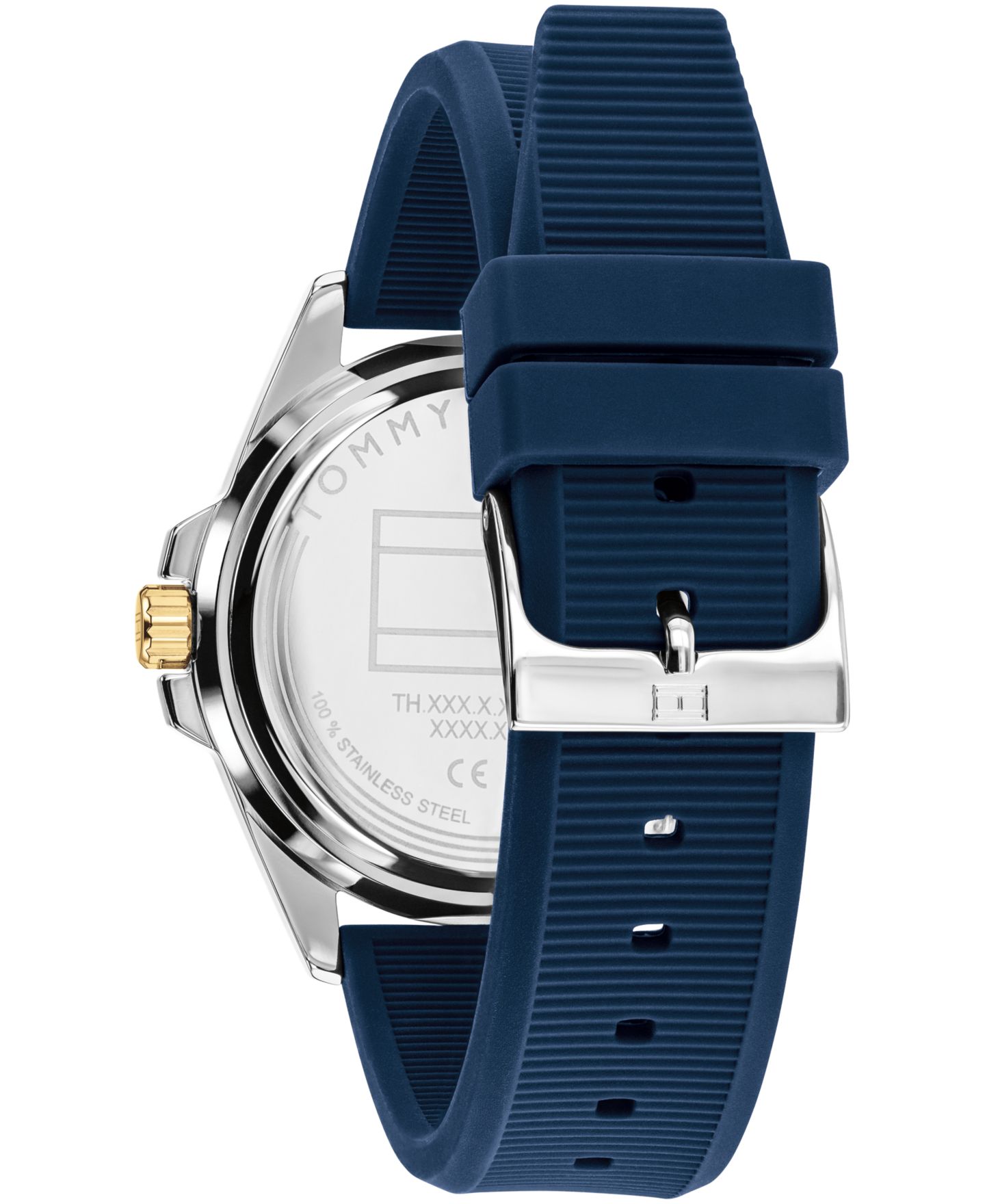 Мужские часы Tommy Hilfiger Quartz Navy Silicone Strap Watch 42mm — фото 2